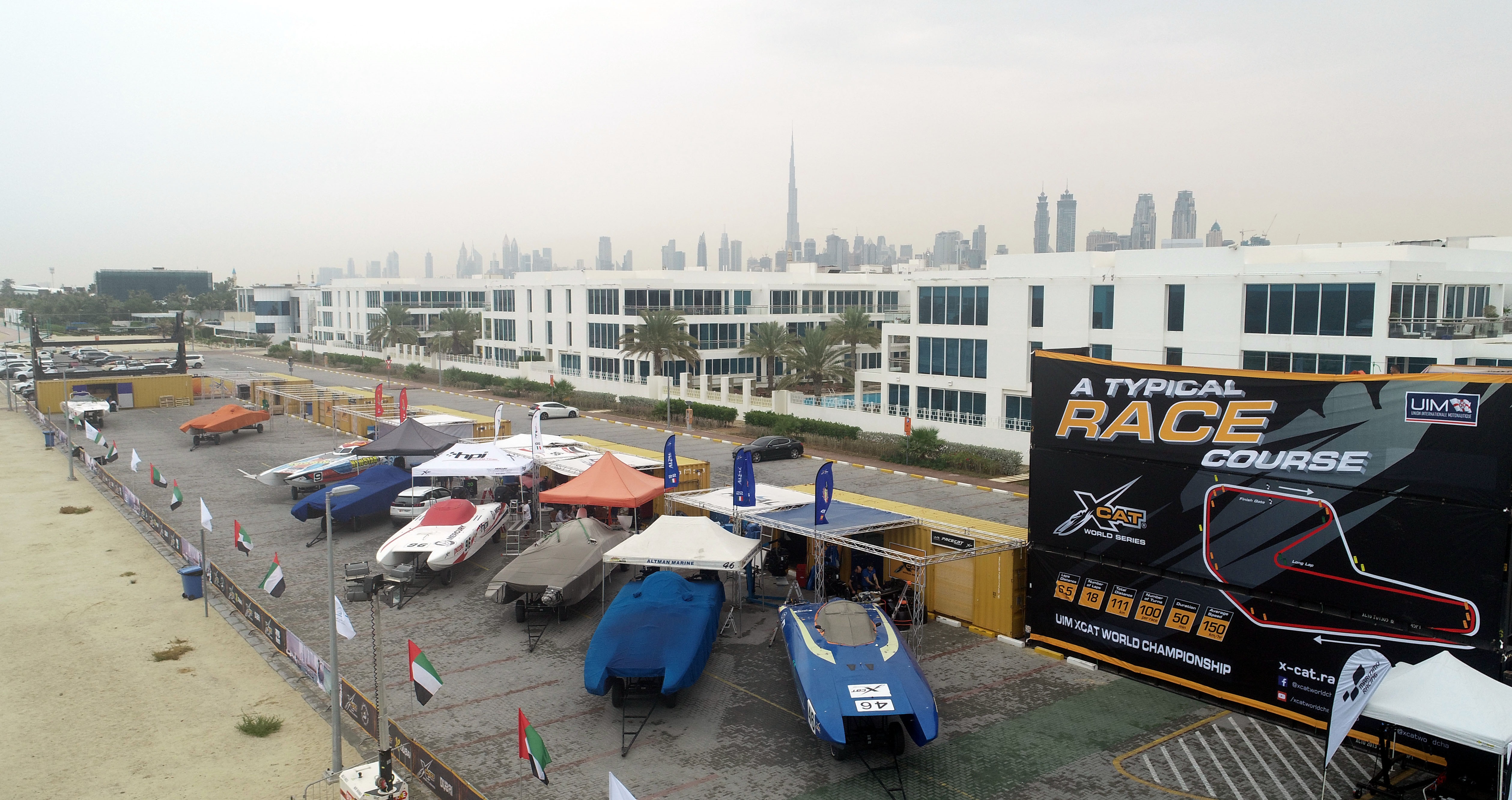 12 Boats preparing to compete for the XCAT World Championship - Dubai Grand Prix