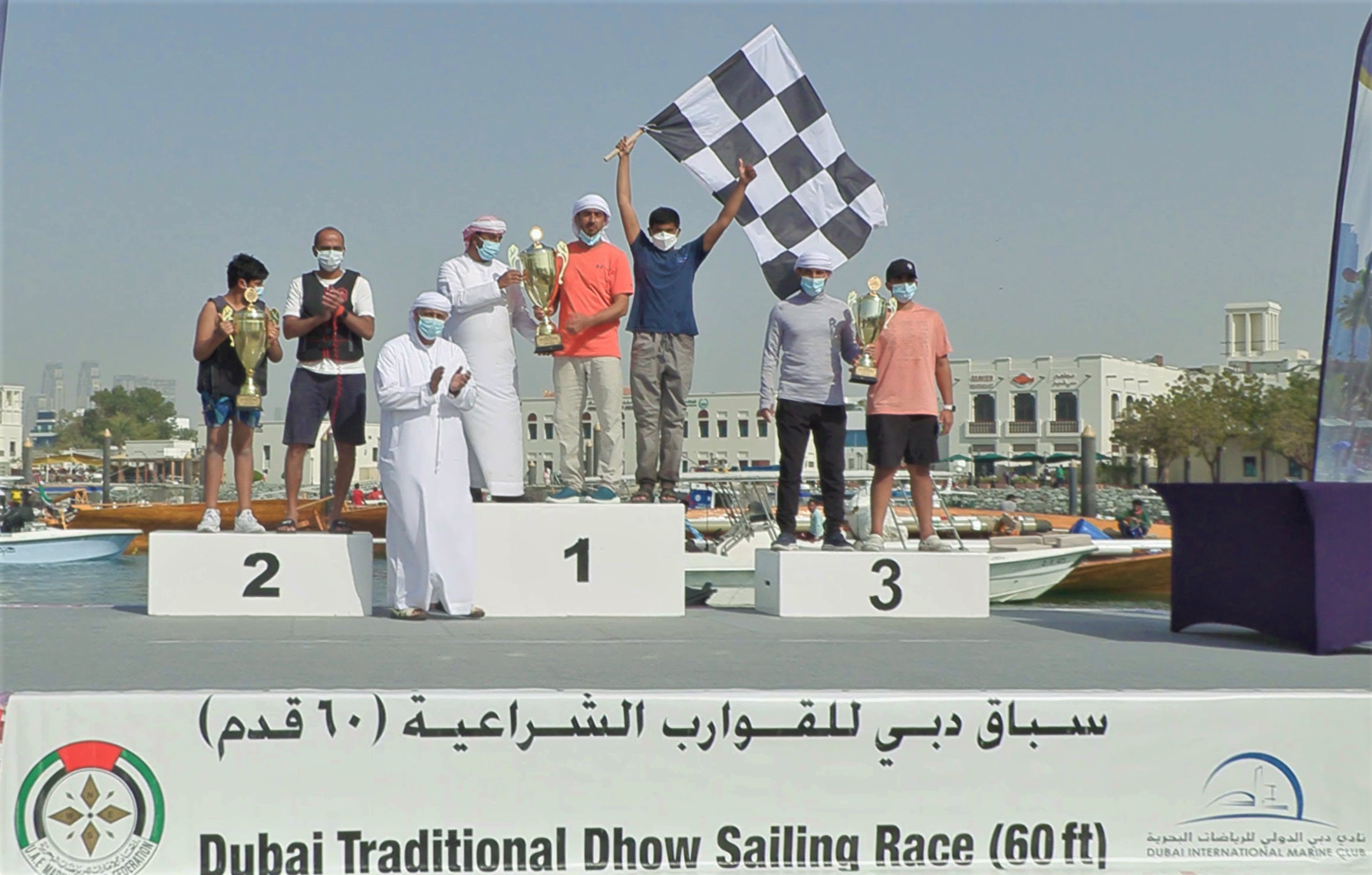 "(Hasheem 199) by Zayed bin Hamdan champion of the 60ft Dhow Sailing Race
