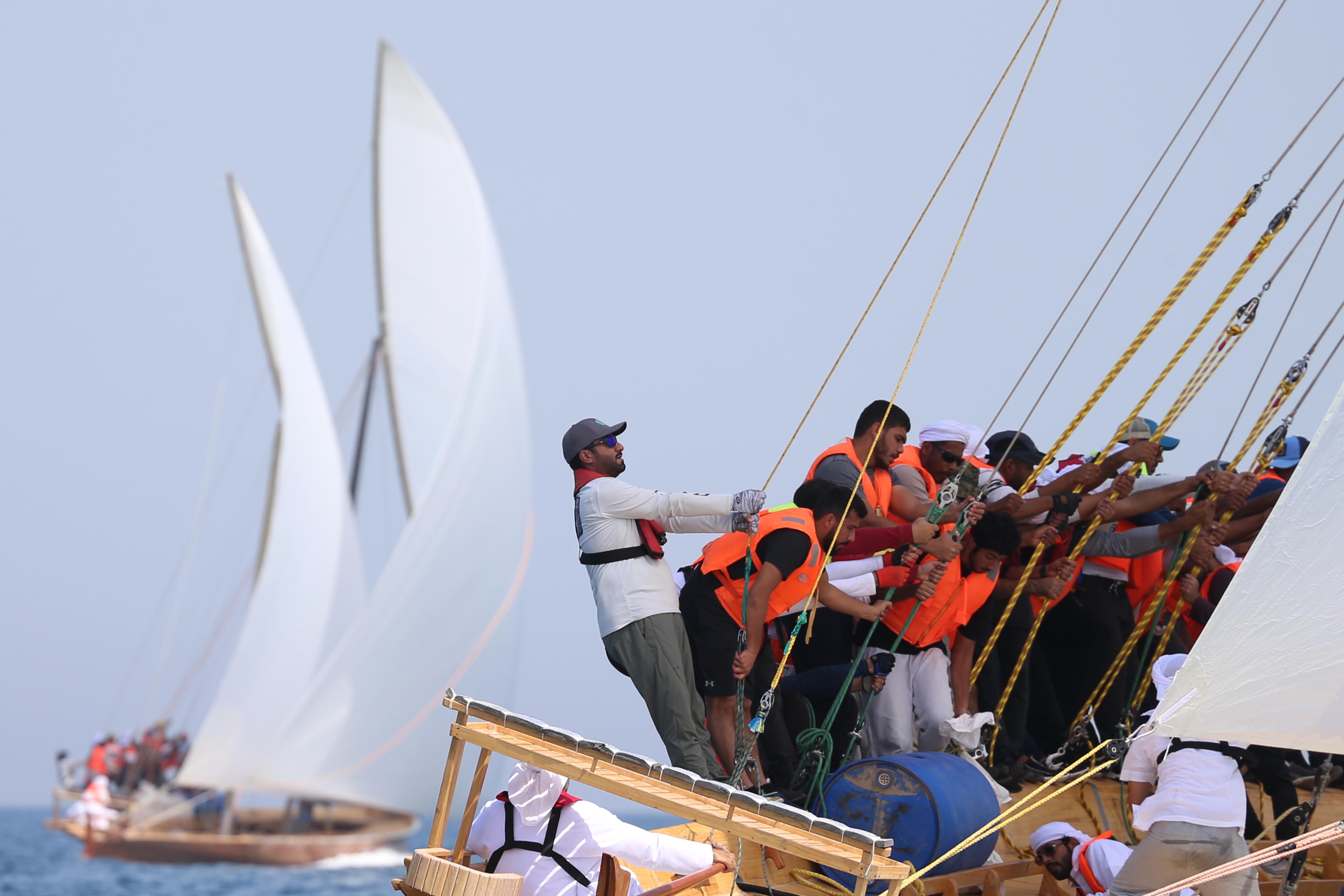 60ft Dhow Sailing Race in Dubai Shore Today