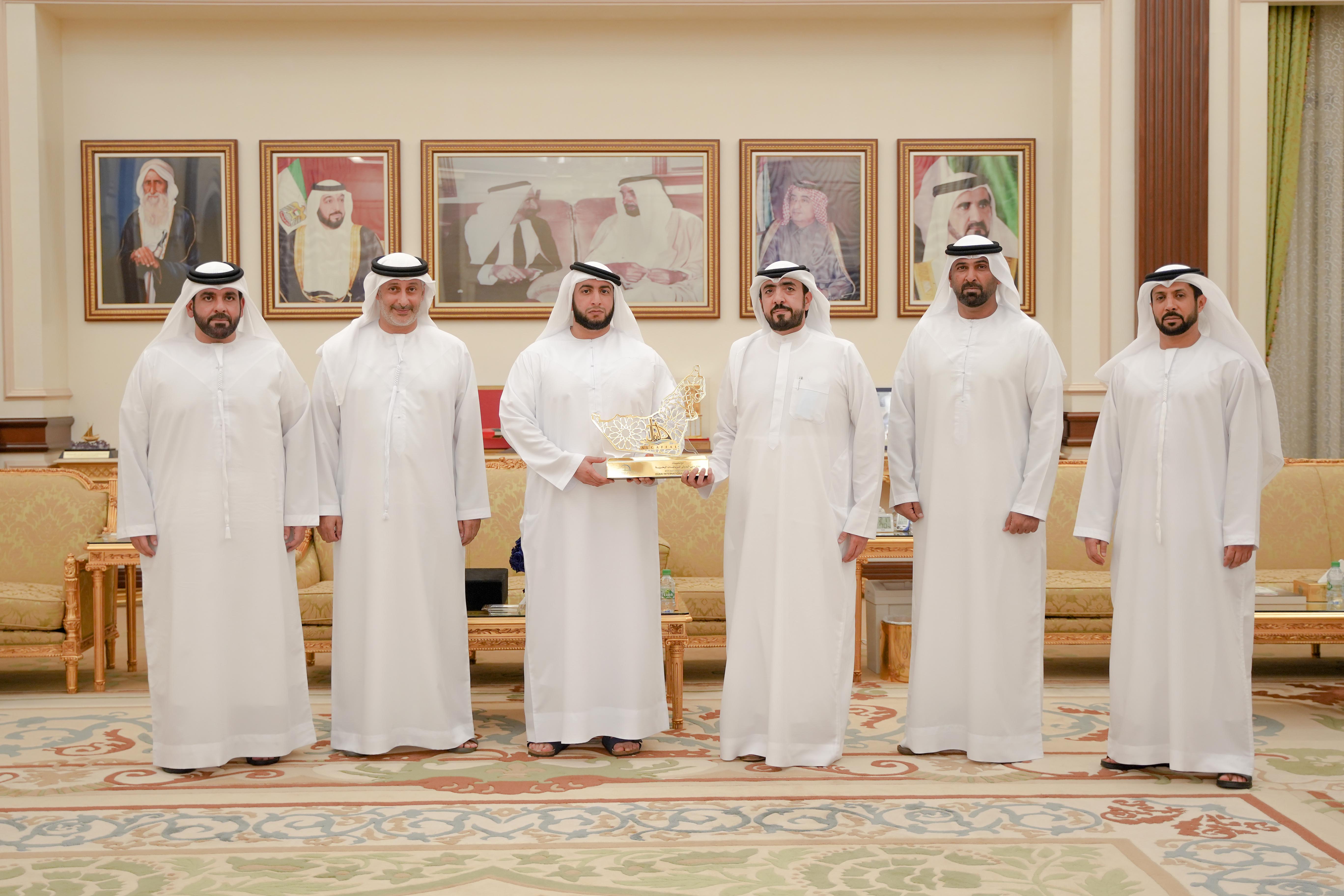 Rashid bin Hamdan received the 31st Al Gaffal Race delegation