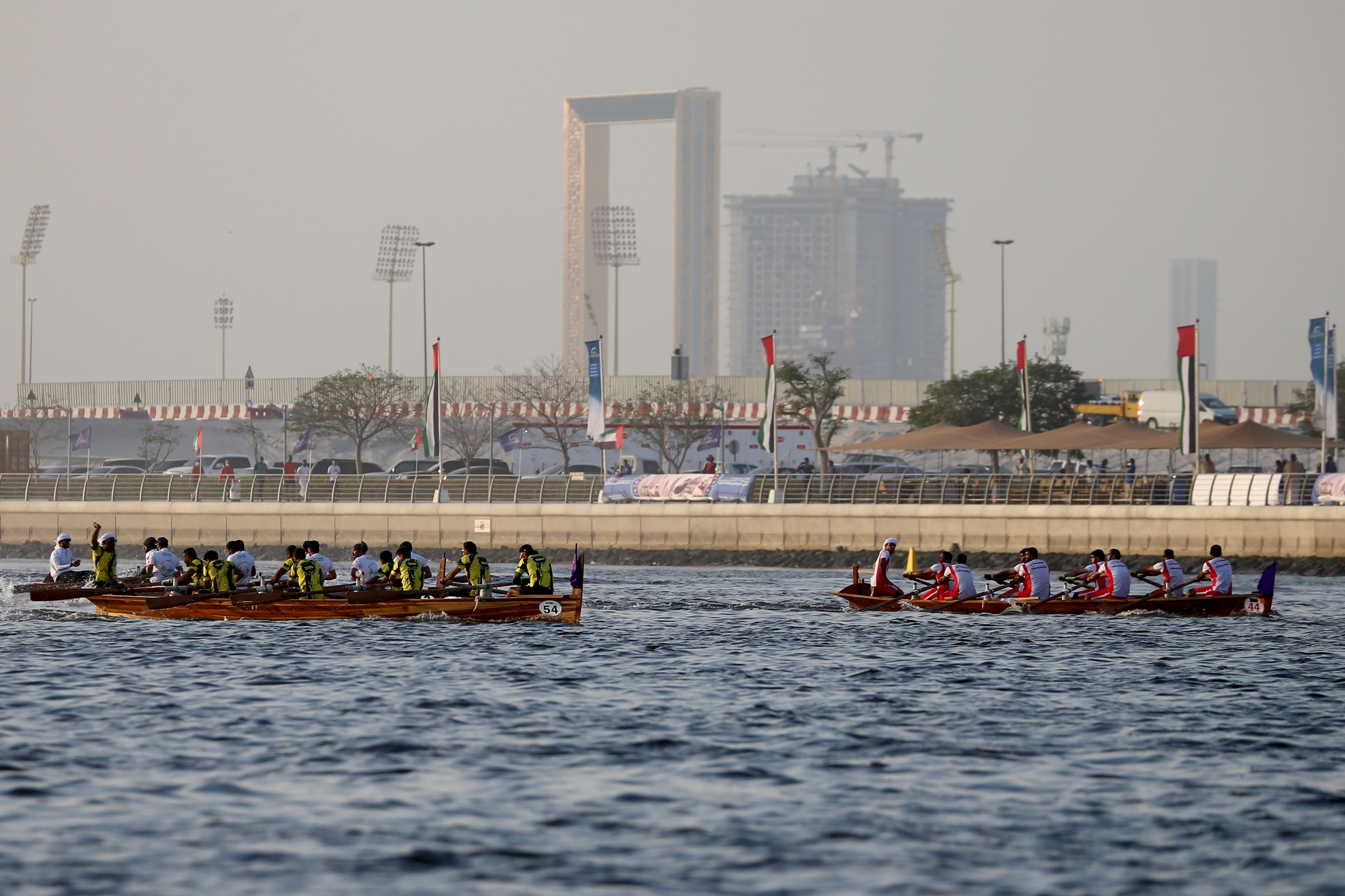 Intense Competition to win the title of Al Maktoum Cup Traditional Rowing Race