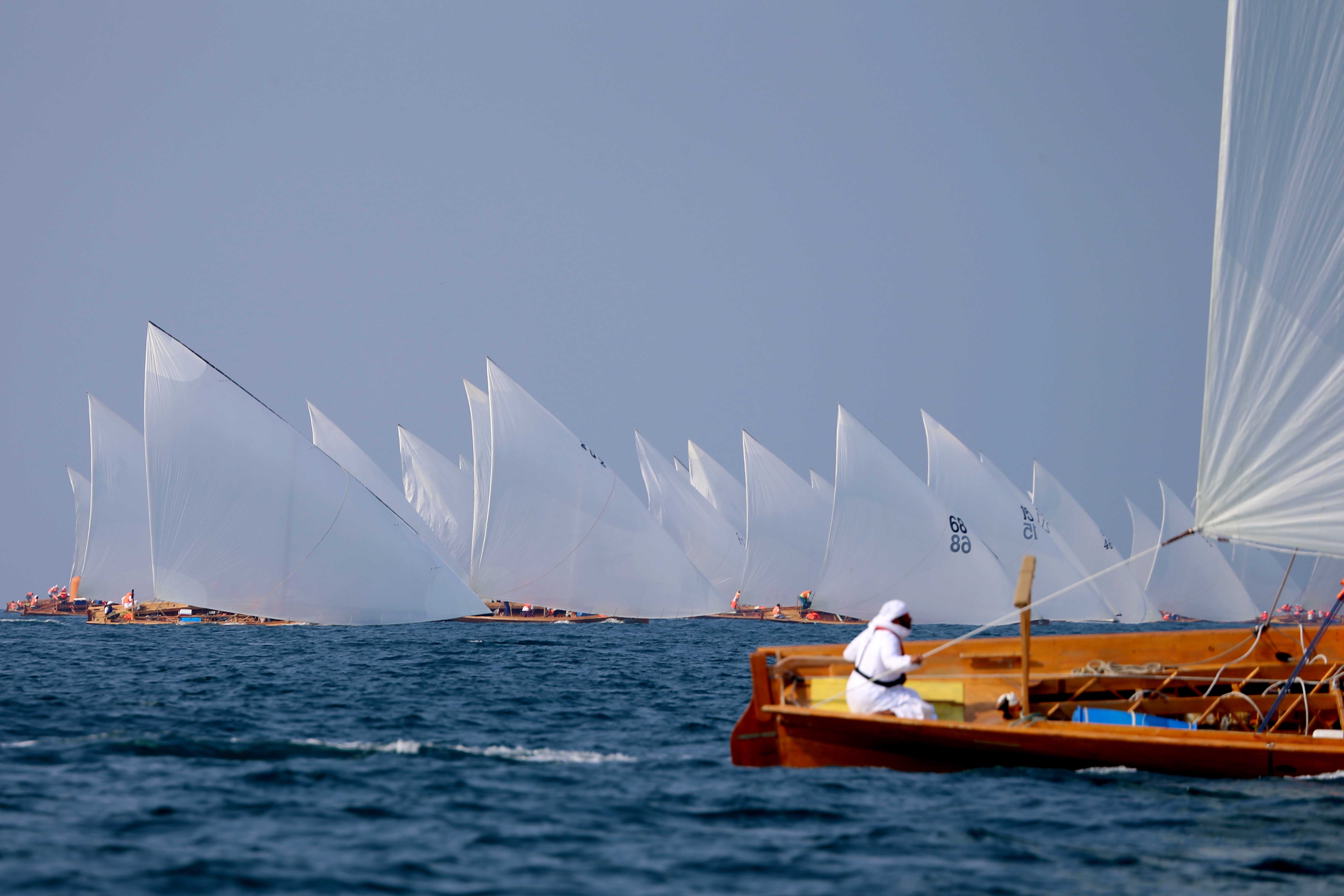 74 Boats Competing in the First Round of 43ft Dhow Sailing Race Today -Saturday-