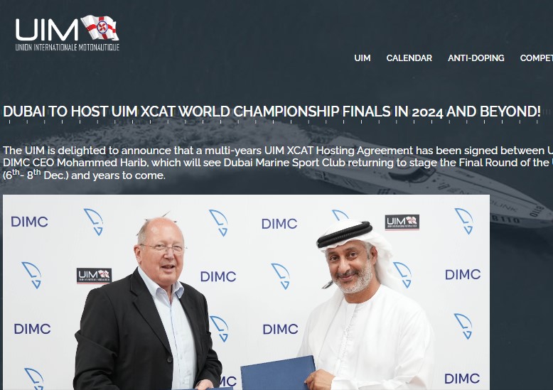 UIM is delighted at XCAT's return to Dubai
