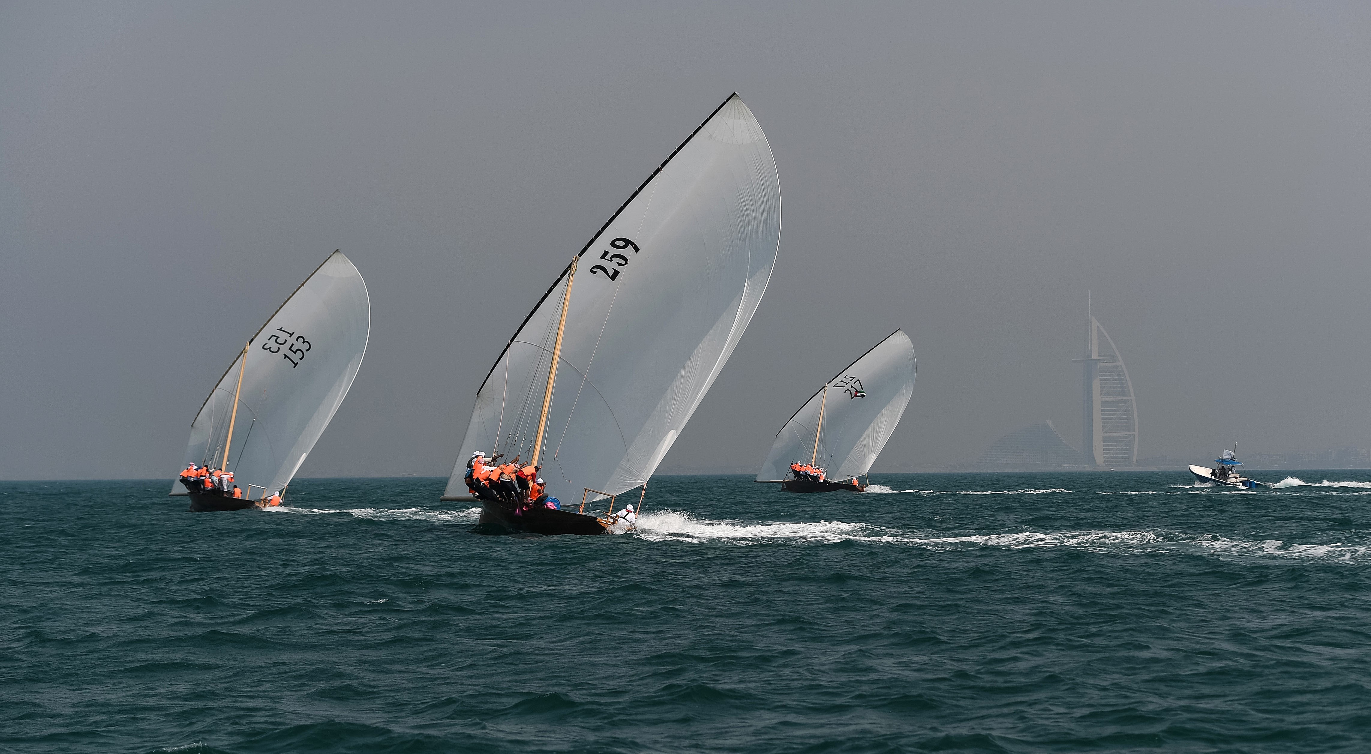 80 Boats to Compete for the Title in the 43ft Dubai Traditional Dhow Sailing Race Today