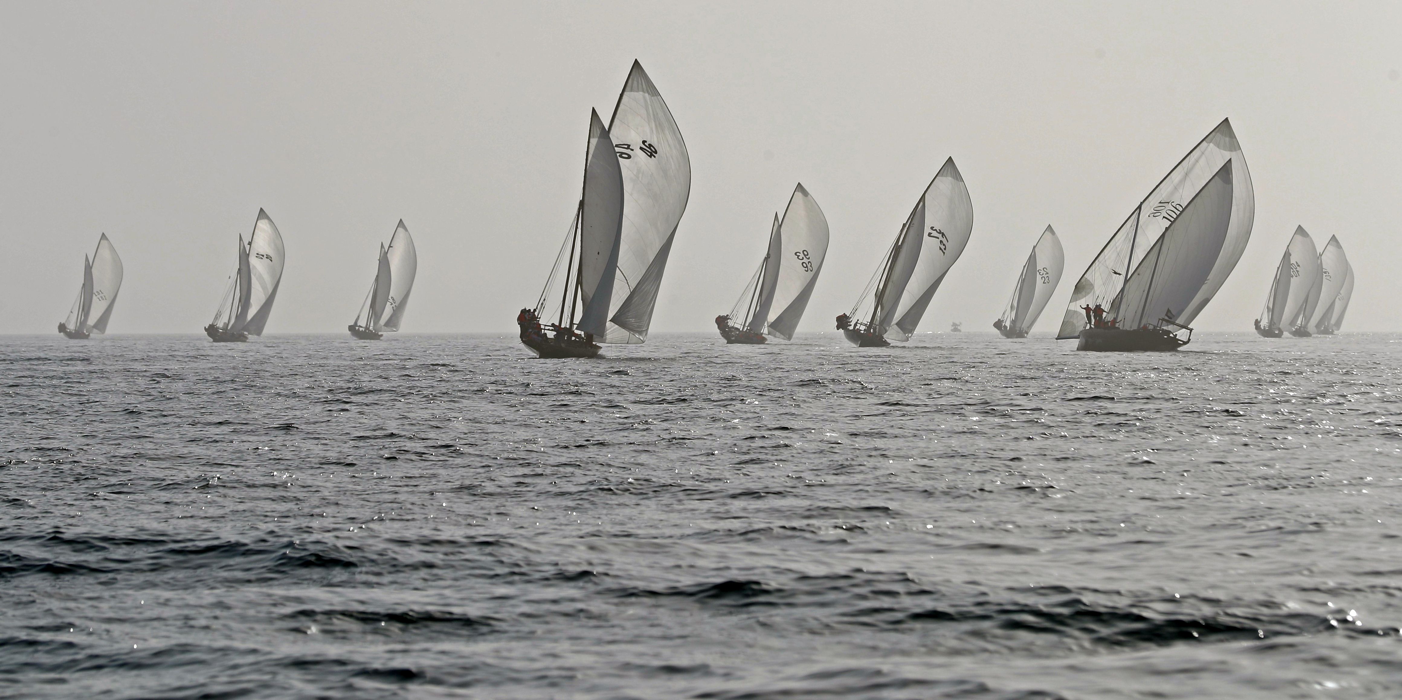 Fleet Carrying the Organizing Commitee heading for 29th Al Gaffal Race